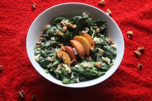 Balsamic Peach Spinach salad