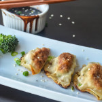 Mushroom Tofu Veggie Potstickers with Chili Hoisin Ginger sauce