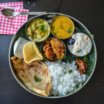 Palak Paneer, Trevti dal, Arbi roast, Parotta. curd rice, pickle – Lunch Menu