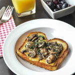 Creamy Mushrooms and greens on Toast