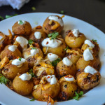 Cheesy Roasted Baby Potatoes with Sour Cream