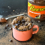 2 Minute Chocolate Peanut Butter Crumb Mug Cake