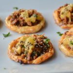 Spicy sweet kiwi lamb walnut puffs