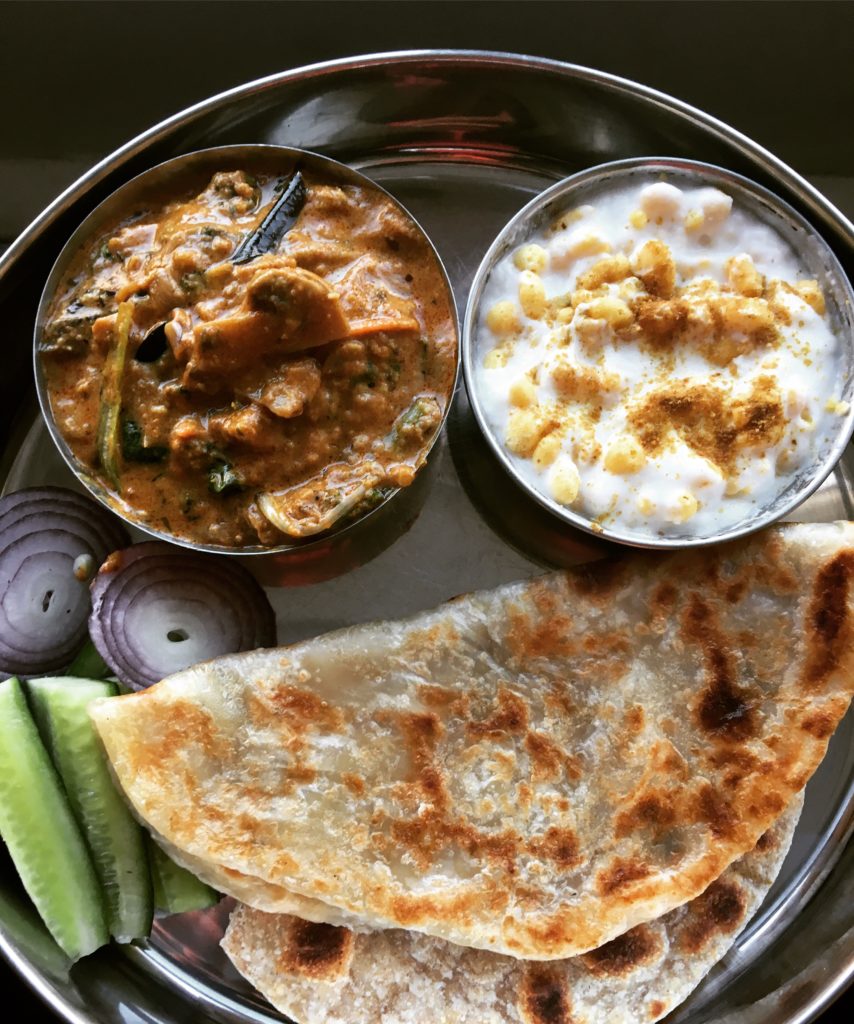 veg thali mushroom curry