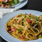 Simple classic tomato and mushroom pasta