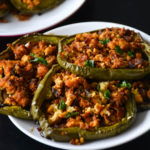 Spicy Tofu stuffed Bell Pepper