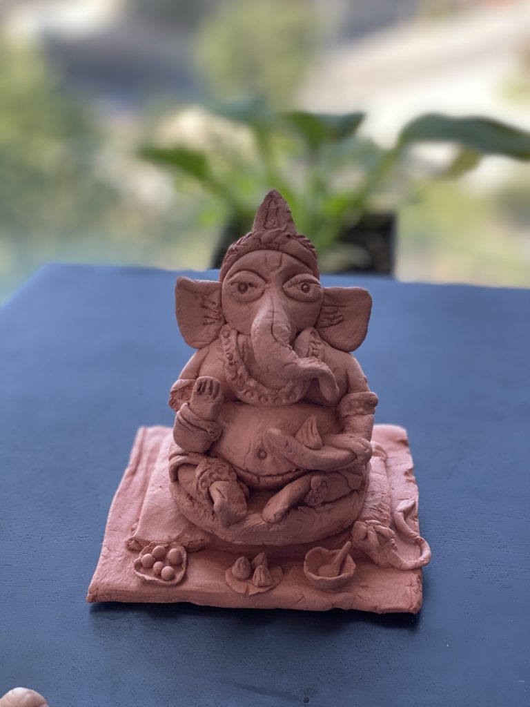 Clay ganesha idol for prayer